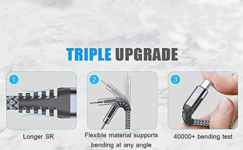 sweguard 3.1 A Fast Charging USB Type C Cable – 2 Pack 6.6 ft Nylon Braided Charger for Samsung Galaxy, LG, Moto, PS5 – Durable, Tangle-Free, High-Speed Data Sync – Ultimate Compatibility and Convenience in Pink