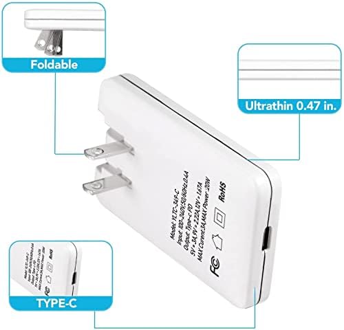 Ultra-Slim 30 W Fast USB C Charger for i Phone & Android – Foldable Travel Wall Plug for Swift Charging of i Phone 16 Pro Max, i Pad, Samsung Galaxy, Google Pixel & More – Compact & Lightweight Power Adapter with Safety Features for Everyday Use