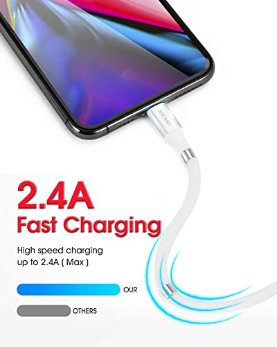 Revolutionary Magnetic Charging Cable 3 FT – Ultra-Fast MFi Certified Lightning Connection for i Phone & i Pad – Durable Nano Data Sync 2-Pack – Effortless Alignment for Seamless Charging at Home or On-the-Go – Compatible with All i Phone Models from 5 to 14 Pro Max – Protects Charging Ports from Wear and Tear