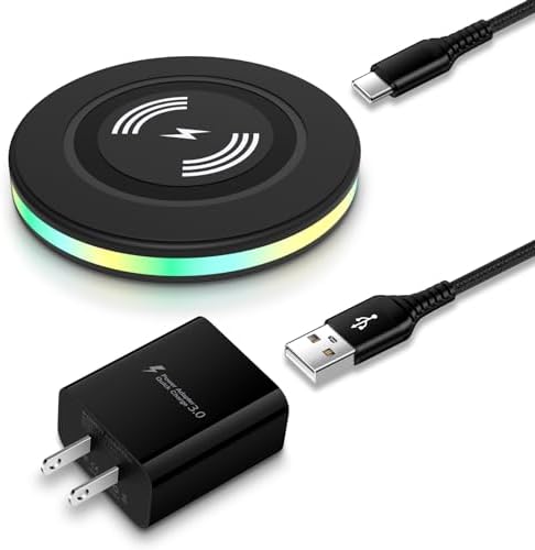 Samsung 15 W Fast Wireless Charger Pad with Adapter – Ultimate Charging Station for Galaxy S25 Ultra, S24 Ultra, S23 FE, S22, S21, S20, and Google Pixel 9 Pro XL & 8 a – Advanced Qi Technology for Rapid Power Boosting and Optimal Safety Features