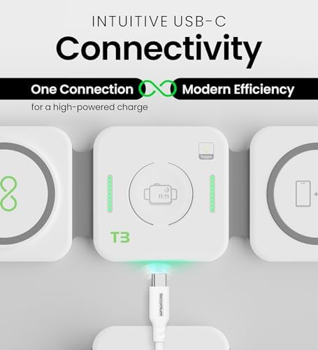 Infina Core 3-in-1 Magnetic Wireless Charging Station for Apple Devices – Ultimate Travel Charger for i Phone 12-16 Pro Max/Plus, Air Pods & Apple Watch – Compact Foldable Design with Rapid Charging and Enhanced Compatibility