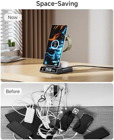 Ultimate 3-in-1 Wireless Charging Dock for Samsung: Fast Charge Galaxy S25 Ultra, Z Flip 7, and Galaxy Watch7 with Compact, Safe Design – Effortless Power-Up for Your Devices Anytime!