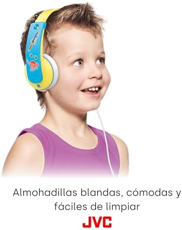 JVC Kids Volume Limiter Headphones with Adjustable Length – Safe Toddler Earbuds in Pink with Fun Stickers for Personalization – Durable, Lightweight Design for Young Listeners – Perfect for Travel and Everyday Use – Enhanced Compatibility for Seamless Device Connection