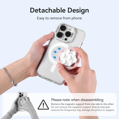 Versatile Magnetic Phone Holder and Multi-Function Stand with Suction Cup and Ring Grip – Perfectly Compatible with i Phone 16/15/14/13/12 Models and Mag Safe Cases (Elegant Black) – Enjoy Hands-Free Viewing and Enhanced Stability