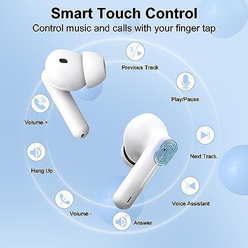 Premium Bluetooth Earbuds with 45-Hour Playtime – Waterproof, Noise Cancelling Wireless Earphones Featuring LED Battery Indicator and Low Latency Fast Charging for Ultimate Audio Performance and Versatile Device Connectivity