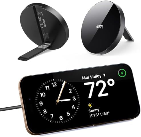 ESR Mag Safe 15 W Wireless Charger – Dual USB-C Charging Pad for i Phone 16 Pro Max, 16 Pro, 16, 16 Plus, 15, 14, 13, 12, and Galaxy S25 – Sleek Desert Titanium Finish – Effortless Magnetic Alignment for Air Pods Pro/3/4 – High-Speed Charging & Enhanced Device Compatibility