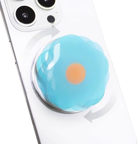Coral Floral Daisy Phone Grip & Fidget Spinner – Mag Safe Compatible Lightweight Accessory for Enhanced Stability, Stress Relief, and Effortless One-Handed Use – Stylish and Durable Magnetic Stand for i Phone Users