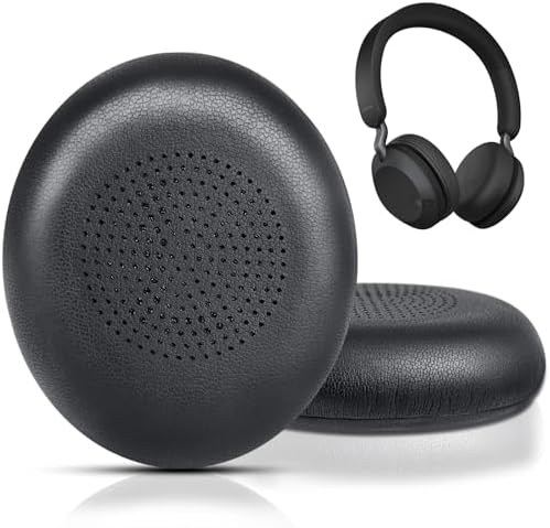 Ultimate Comfort Cooling Gel Ear Pad Replacement for Jabra Elite 45 h & Evolve2 65/40 Wireless Headphones – Premium Memory Foam Cushions for Enhanced Audio Clarity and Long-lasting Wear (Black)