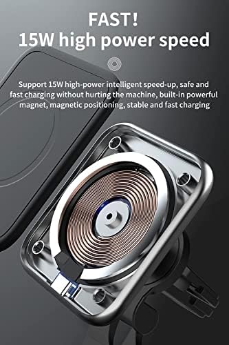 Aporia Mag Safe Car Cup Holder Charger – 15 W Fast Wireless Charging Mount with Adjustable Arm & 360° Rotation for i Phone 12+ | Ultimate Driving Accessory for Effortless Connectivity and Enhanced Convenience on the Road