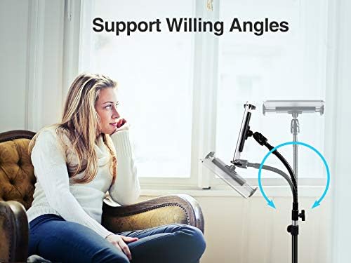 Ultimate Heavy-Duty Aluminum i Pad Tripod Stand with 72” Gooseneck – Versatile Universal Tablet Holder for Pro, Mini, Air & 4.7-12.9″ Devices – Ideal for Professional Presentations, Streaming, and Hands-Free Viewing