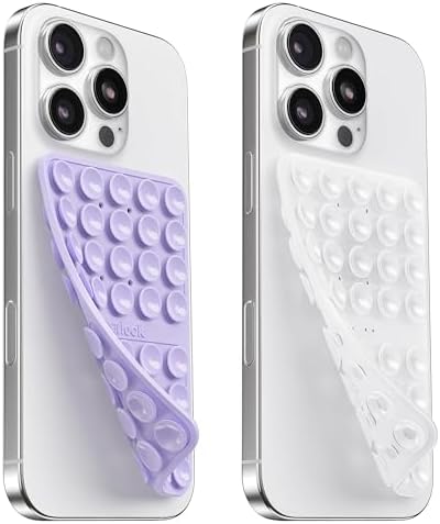 Klearlook 4-Pack Silicone Suction Cup Phone Mount – Creative Hands-Free Phone Grip for Stunning Selfies & Videos in Clear, Light Pink, Hot Pink, and Lavender – Innovative Double-Sided Suction Technology for Wide Compatibility – Premium Durable Design for Effortless Content Creation and Easy Maintenance