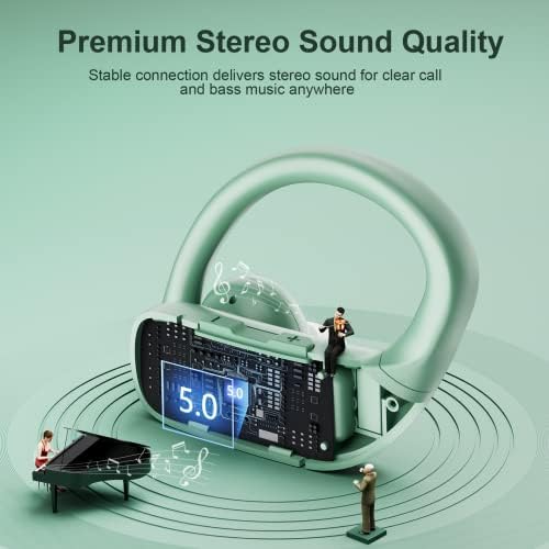 Unleash Your Potential with occiam Waterproof Wireless Earbuds – 48-Hour Playtime Bluetooth Headphones for Sports & Workout, Featuring Built-in Microphone and LED Display for Seamless Connectivity