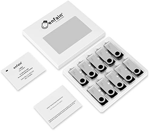 Enfain 10-Pack Red USB Flash Drives 16 GB – High-Speed USB 2.0 Memory Sticks with LED Indicator & 12 Labels for Easy Organization – Reliable & Portable Data Storage Solution for Professionals and Students