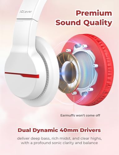 i Clever Kids Headphones: Safe 85 d B Volume-Limited Over-Ear Stereo Sound for Children – Foldable, Lightweight, and Compatible with i Pads and Computers for Easy Travel and Learning