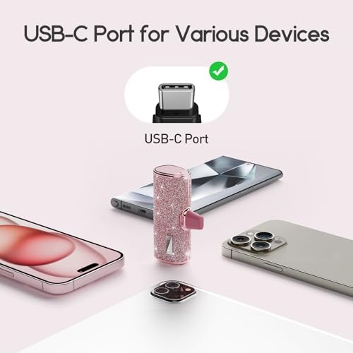 Ultra-Compact 4500 m Ah i WALK USB C Portable Charger – Stylish Pink Power Bank for i Phone 16/15 & Samsung Galaxy S25/S24/S23 Ultra – Fast Charging, Sleek Design for On-the-Go Convenience