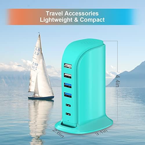 Elevate Your Charging Game with Upoy’s Ultimate USB Power Hub: Multi-Device Charging Station with 5 ft Extension Cord for i Phones, Tablets, and Earbuds – Fast, Efficient Power Adapter for Home and Office Use with Advanced Safety Features