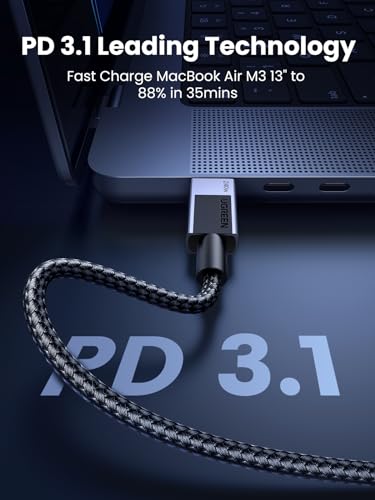 UGREEN 6.6 FT USB C to USB C Cable – 240 W Power Delivery & 40 Gbps High-Speed Data Transfer for Ultimate Connectivity | Compatible with Mac Book Pro/Air, i Phone 16 Series, Galaxy S24/S23, i Pad Pro/Air/Mini 6 | Durable Design for Everyday Reliability and Enhanced Performance