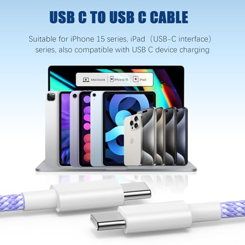 iPhone 16 15 USB C Charger Cable 10ft, Long Fast Charge Type C to C Charging Cord Wire for Apple iPhone 16 Pro Max/16 Pro/15 Plus/15 Pro Max,iPad Pro 12.9/11 inch/Mini/Air 5/4th,MacBook,Samsung-Black – Enhanced Compatibility and Speed