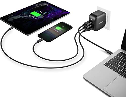MINIX 66 W Turbo Ga N Wall Charger – Ultra-Compact 3-Port USB-C & USB-A Fast Charging Adapter for Laptops, Smartphones, and Tablets with Power Delivery & Quick Charge 3.0 – Advanced Compatibility & Multi-Protection Design