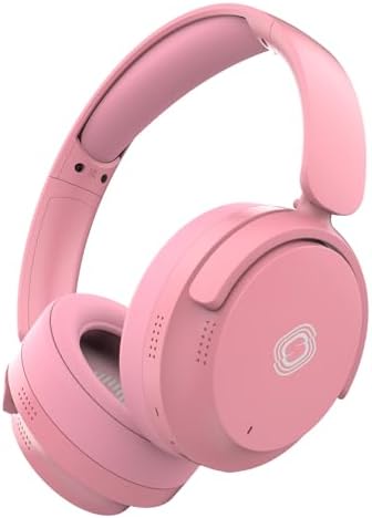Experience Next-Level Audio with Stylish Pink Wireless Over-Ear Headphones – Premium Noise Cancellation, Hi-Fi Stereo Sound, and 30-Hour Playtime for Unmatched Comfort in Travel and Home Office Use, Featuring Immersive Deep Bass and Foldable Design for Effortless Portability and Extended Listening Pleasure