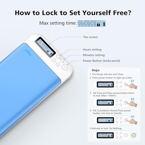 Cell Phone Lock Box with Timer,Portable Timed Phone Lock Box for iPhone and Android Phones, Self-Control Timer Phone Locker to Help Kids,Students Focus Back – Enhanced Compatibility and Speed