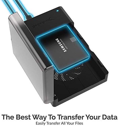 SABRENT USB 3.0 to SATA External Hard Drive Docking Station with Cooling Fan – Hot Swappable Adapter for 2.5/3.5-Inch HDD/SSD, Supports UASP and 22 TB Storage Capacity – Effortless Data Management and Enhanced Performance