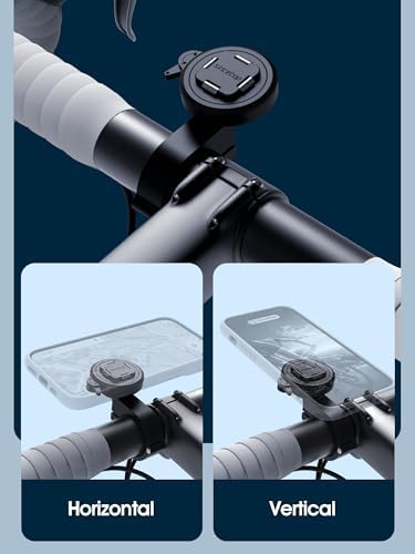 sincetop Quad Series Phone Holder for Bikes & Motorcycles – Premium Aluminum Handlebar Mount with Quick Lock Mechanism – Universal Fit for Mountain, Road, E-Bikes & Scooters – Securely Accommodates All Phone Sizes for Seamless Navigation and Hands-Free Experience