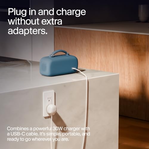 Twelve South Power Cord 30 W USB-C Fast Charger with 4 ft Tangle-Free Cable and Compact Wall Adapter – Universal Compatibility for i Phone, i Pad, Samsung, Mac Book Air & More – Sleek Slate Design for Home & Travel Efficiency
