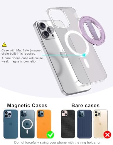 EWA Mag One 3 rd Gen Magnetic Phone Grip Stand – Sleek Black Design for i Phone 16, 15, 14, 13, 12 Series – Enhance Stability with Removable Magnetic Ring Holder and Integrated Finger Strap – Ultimate Hands-Free Kickstand for Streaming and Texting