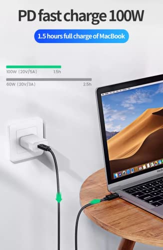 Ultra-Fast 40 Gbps USB-C 4 Data Transfer & Charging Cable – 100 W Power Delivery Compatible with i Phone 15, Mac Book, i Pad, Galaxy S23 – 2 M / 6.5 ft Durable Nylon Cord for Seamless Connectivity and Enhanced Performance