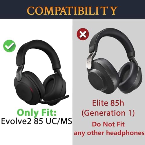 Ultimate Comfort SOULWIT Cooling Gel Earpads for Jabra Evolve2 85 Wireless Headset – Noise-Isolating Ice Silk Cushions in Elegant Gold – Perfect Fit Replacement Ear Pads for Enhanced Audio Clarity and Long-Lasting Wear