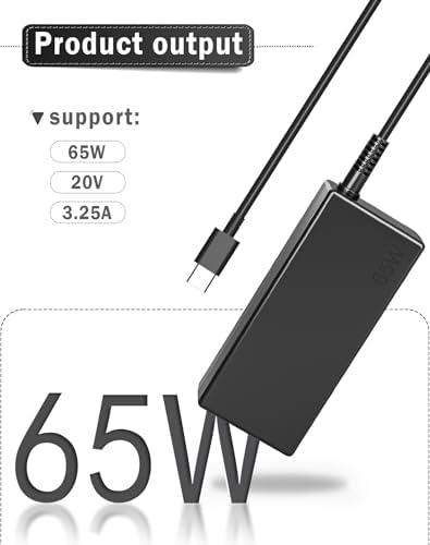 High-Efficiency 65 W USB-C Laptop Charger for HP Elite Book and Pro Book Series – Universal Compatibility for Rapid Charging, Supporting G8 to G11 Models, and Beyond – Perfect Replacement for Elite Book, Envy, ZBook, and Chromebook Devices – 100-240 V Input with Versatile Output (5 V-20 V) for Optimal Power Delivery – Robust and Durable Design with Comprehensive Customer Support for a Smooth User Experience – Ideal for Professionals Seeking Reliable Power Solutions