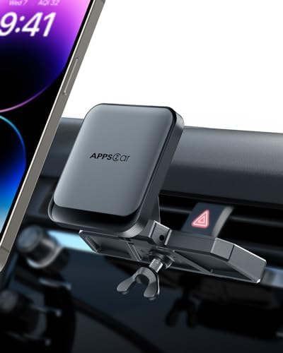 Revolutionize Your Driving with the APPS2 Magnetic CD Slot Phone Mount – Unmatched Stability and Compatibility for i Phone, Samsung, and All Smartphones – Effortless Installation, 360-Degree Rotation, and Sleek Design for Enhanced Safety and Navigation
