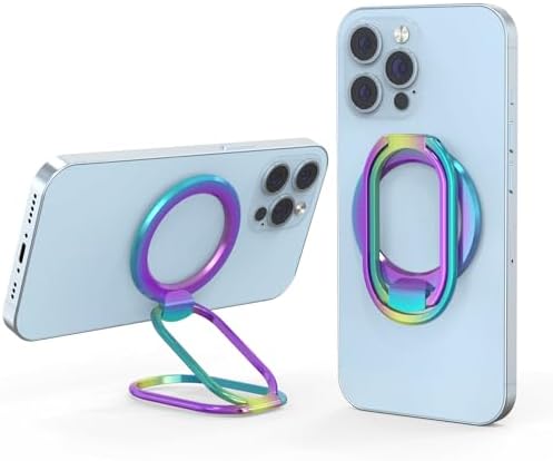 Revolutionary MINDSKY Mag-Safe Phone Grip & Stand for i Phone 12/13/14/15 Series – 360° Dual-Arm Adjustable Kickstand with Superior Magnetic Support – Lightweight, Durable Design for Enhanced Drop Protection – Effortless Hands-Free Use & Easy Wireless Charging Compatibility