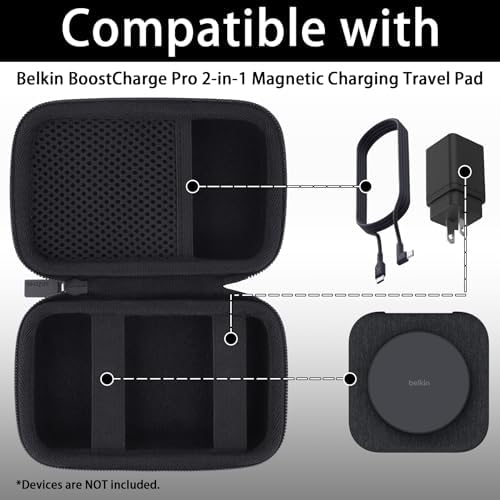 Ultimate Protection for Your Belkin Mag Safe Charger: co2 CREA Hard Case for 2-in-1 Magnetic Travel Pad – Shockproof, Lightweight, and Compact Design for Fast 15 W Qi2-Certified Wireless Charging on the Go – Essential Travel Accessory for i Phone Users