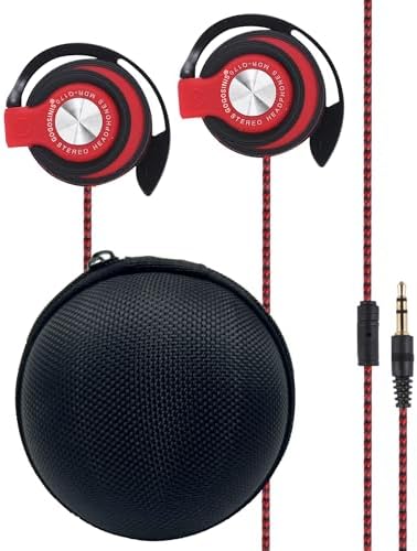 Vibrant Pink Over-Ear Kids Earbuds with Secure Earhooks – Perfectly Designed Audio Companion for Ages 3-8, Ideal for School, Home, and On-the-Go Listening with Universal 3.5 mm Compatibility for Phones and PCs