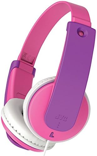 JVC Kids Volume Limiter Headphones with Adjustable Length – Safe Toddler Earbuds in Pink with Fun Stickers for Personalization – Durable, Lightweight Design for Young Listeners – Perfect for Travel and Everyday Use – Enhanced Compatibility for Seamless Device Connection