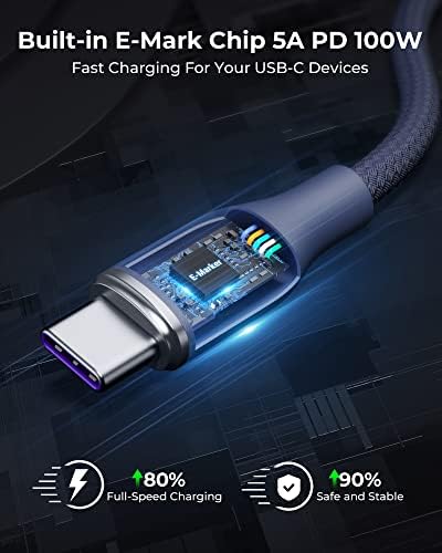 VOLTME 3.3 ft USB C Cable 2-Pack – Premium Nylon Braided Type C Charger for Fast Charging & High-Speed Data Transfer – Compatible with Mac Book Pro 2020, i Pad Pro 2021, Galaxy S22, Pixel, Switch & More – Durable, Universal Charging Solution in Grey for Enhanced Performance and Longevity