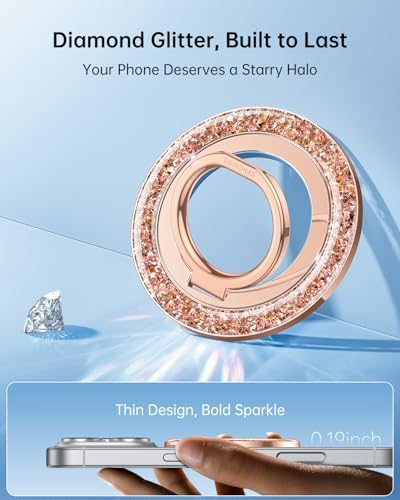 Syncwire Magnetic Phone Ring Holder – Titanium Alloy Kickstand for i Phone 12-16 Pro Max & Compatible Android Devices – Ergonomic Design, Enhanced Mag Safe Stability, Lightweight Grip for Ultimate Hands-Free Convenience