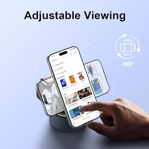 Transform Your Charging Routine with the Ultimate 3-in-1 Magnetic Wireless Charging Station – Seamlessly Power i Phone, Air Pods, and Apple Watch, Featuring Built-in Bluetooth Speaker and Soft Night Light, Foldable Design for Effortless Portability, 20 W Fast Charging Adapter Included for Enhanced Performance