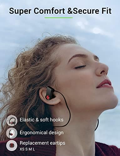 Stiive Bluetooth Sports Earbuds – IPX7 Waterproof Wireless Headphones with Noise Cancelling Mic, 16-Hour Playtime for Gym & Running – Stylish Red & Purple Design, Optimal Comfort for Active Lifestyles