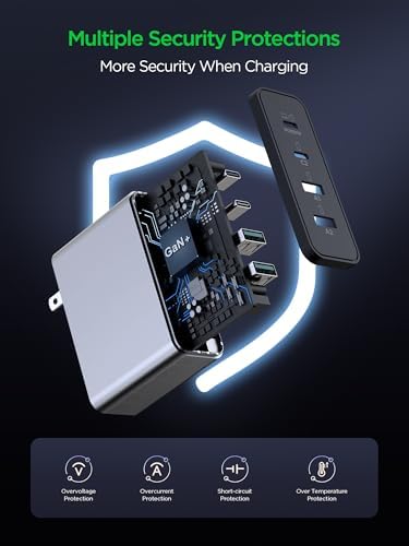 Ultra-Fast 120 W Ga N USB-C Charger with PD3.0 PPS Technology – Compact 4-in-1 Multiport Design for Mac Book Pro/Air, i Phone & Samsung – Rapid Charging for Devices with Advanced Safety Features and Wide Compatibility
