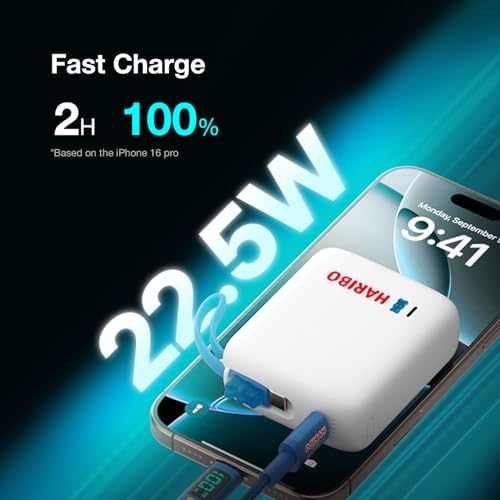 Ultra-Compact Gummy Bear Power Bank – 10,000 m Ah Fast-Charging USB-C Charger with 22.5 W Output for i Phone 15/16 & Samsung Galaxy – Dual Device Charging with Smart IC Protection for Safe, Efficient Energy Management