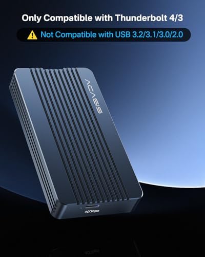 Experience Lightning-Fast Storage with ACASIS 40 Gbps M.2 NVMe SSD Enclosure – Thunderbolt 4/3 & USB4 Compatible, Tool-Free Setup for M-Key B+M SSDs (2280/2260/2242/2230) – Perfect for Video Editing, Gaming, and Large File Transfers – Durable Design for Optimal Heat Dissipation & Long-Lasting Performance – Elevate Your Device with High-Speed Data Transfer and Enhanced Compatibility