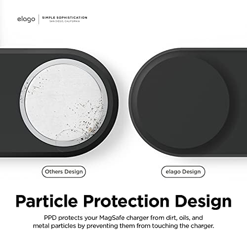 elago Mag Safe Multi-Device Charging Hub – Streamlined Charging Station for i Phone 16/15/14/13/12, Air Pods Series 4/Pro 2/Pro/3, and All Apple Watch Models – Sleek Dark Gray Finish for Effortless Organization and Rapid Power-Up (Cables Not Included)