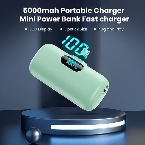 Ultra-Compact 5000 m Ah Power Bank – High-Speed USB-C Mini Portable Charger with LCD Display, Perfect for i Phone 16/15 Series & Android Devices – Lightweight Battery Pack for Travel and Daily Use, Enhanced Compatibility & Fast Charging Solutions