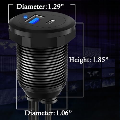 Revolutionize Your Vehicle’s Connectivity with the Type C 3.1 & USB 3.0 Flush Mount Extension Cable – 1-Foot Waterproof Dashboard Solution for Cars, Boats, and Motorcycles with Built-in LED Indicator for Enhanced Visibility and Fast Data Transfer