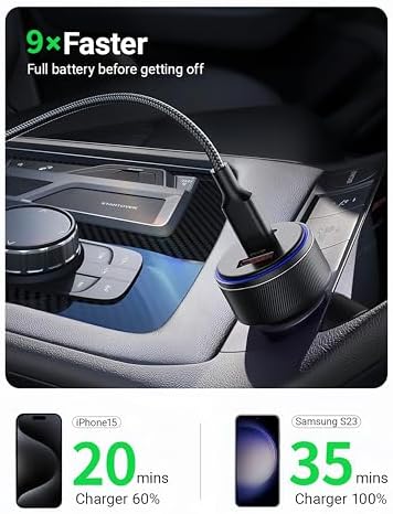 High-Speed 90 W 3-Port Car Charger for i Phone 16 Series – Multi-Device USB-C Fast Charging Adapter for i Phone 16/16 Pro Max/15/14/Air Pods 4/i Pad Pro/Mini with Included USB-C to C Cable – Ultimate Solution for Rapid Power on the Go