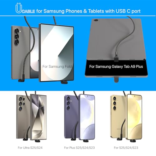 Revolutionary 180-Degree Angled USB C to USB C Charge & Data Cable – 6.5 ft Patented Wrap-Behind Design for Hassle-Free Connectivity with i Phone 16 Pro, i Pad, Samsung Galaxy Tab 9 A+ & More – Fast Charging & Lifetime Replacement Guarantee for Ultimate Reliability