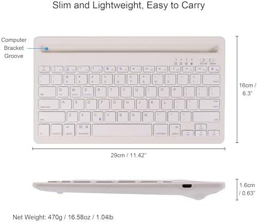 Elevate Your Typing Experience with the CHUYI Wireless Bluetooth Keyboard – Slim, Portable, and Multi-Device Compatible for i Pad, Tablet, and PC – Rechargeable with Quiet Keys and Integrated Stand Slot for Effortless Productivity